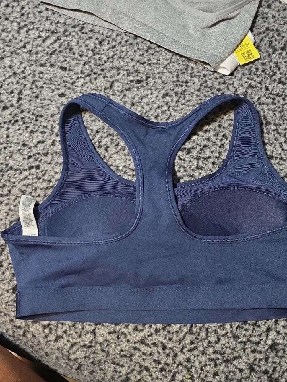 Nike Navy Racerback Sports Bra with White Swoosh